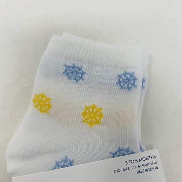 Janie and Jack Baby Boys 3-6 Months Nautical Print Ankle Socks in White/Blue - Picture 3 of 6